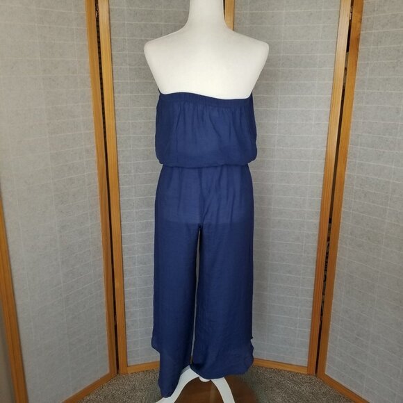BECCA Navy Blue Strapless Jumpsuit - Picture 7 of 14